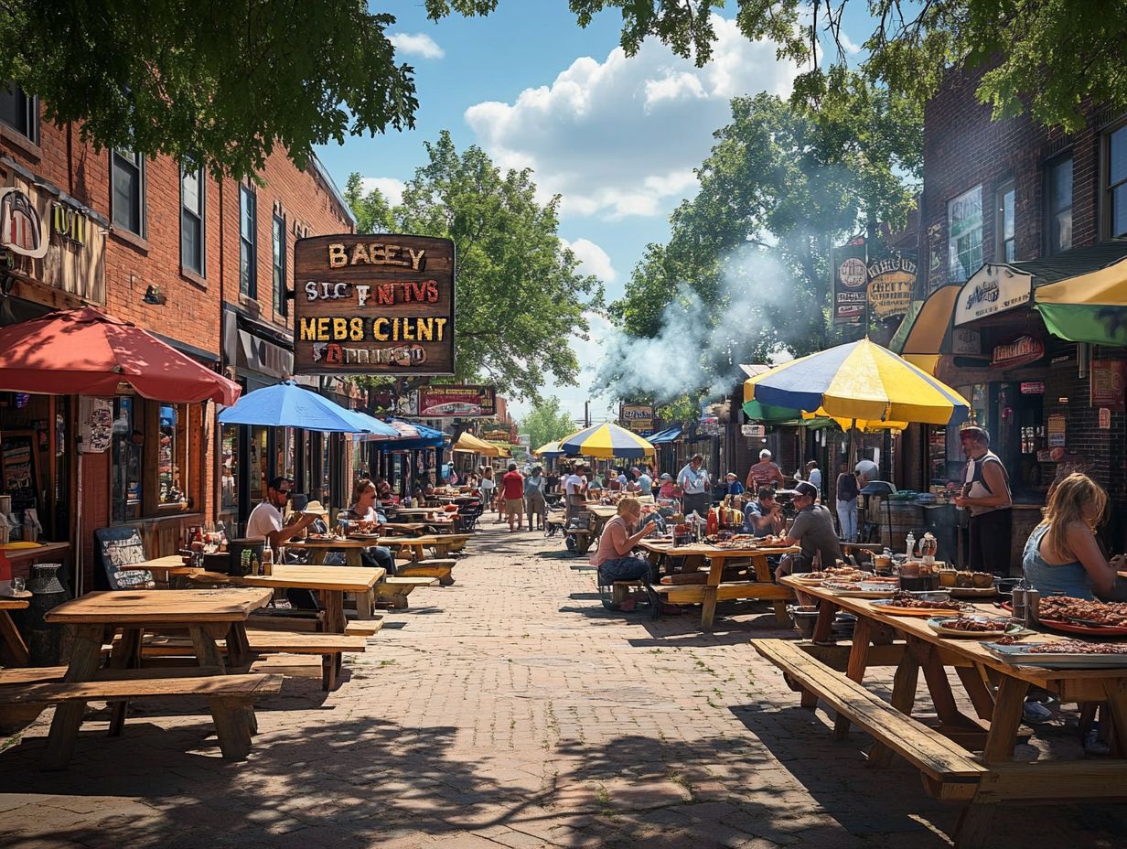 Atmosphere at Kansas City BBQ joints showcasing variety