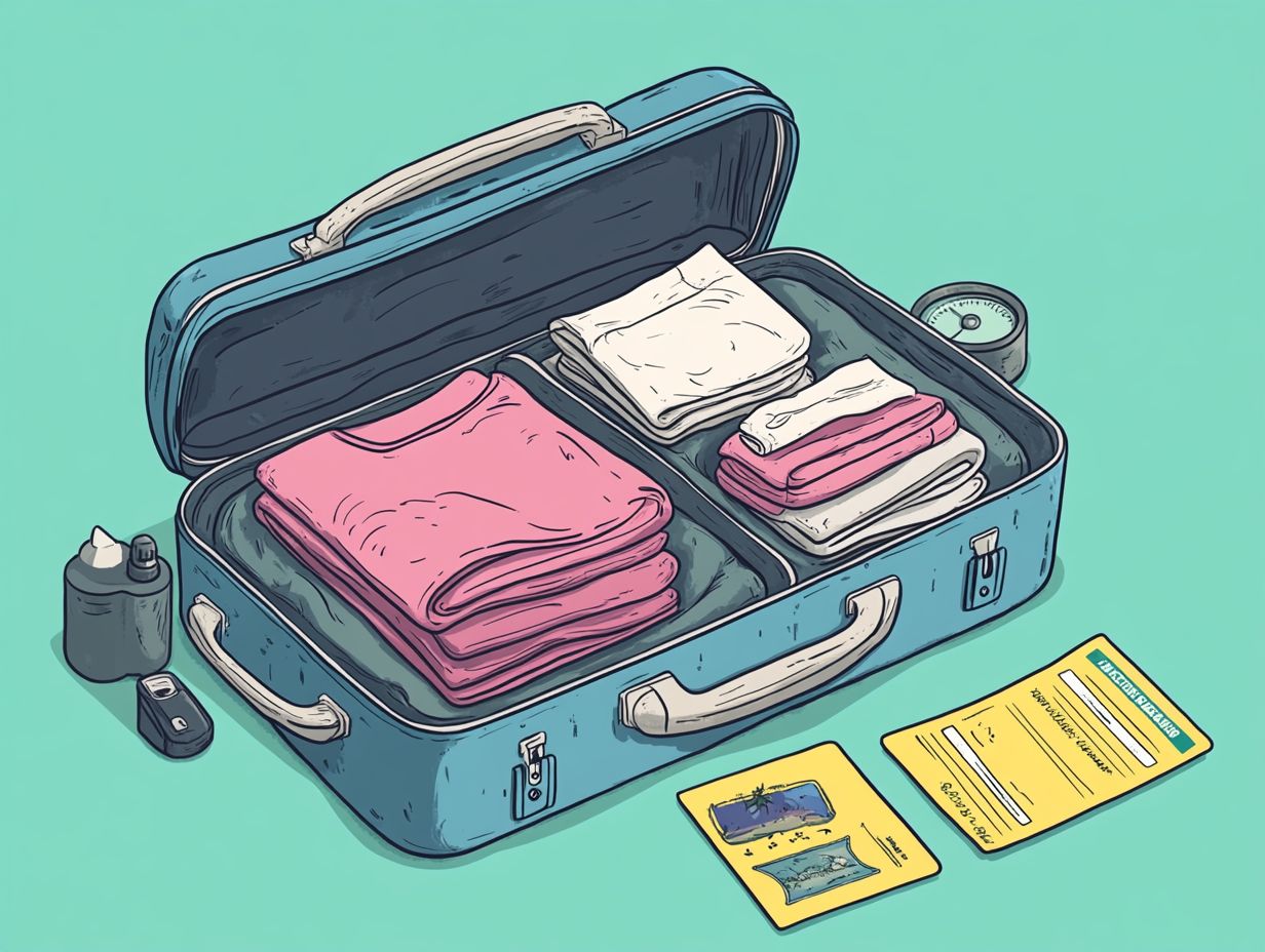 Illustration of packing tips for budget airlines