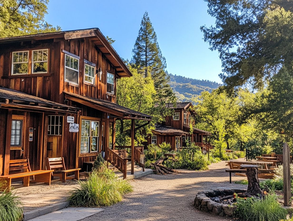 A scenic view of parking options at a national park hotel.