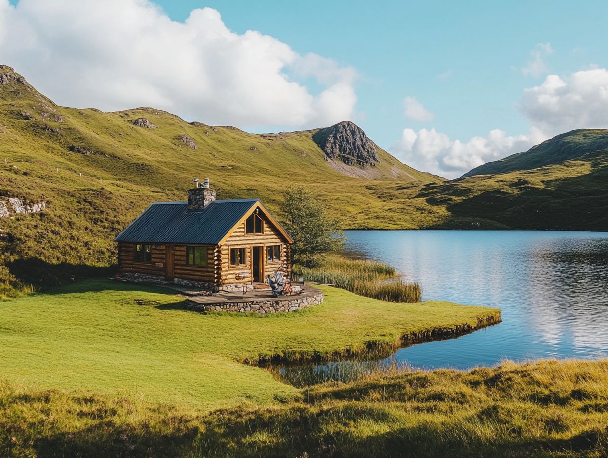 A picturesque farm stay in the Scottish Highlands showcasing rural life.