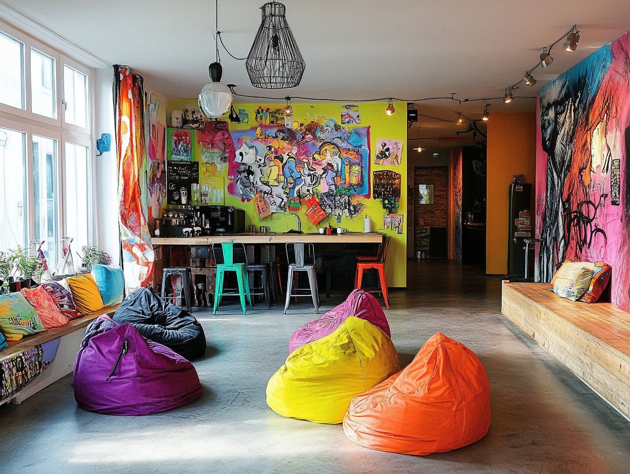 Image of Happy Go Lucky Hostel & Apartments' cozy common area