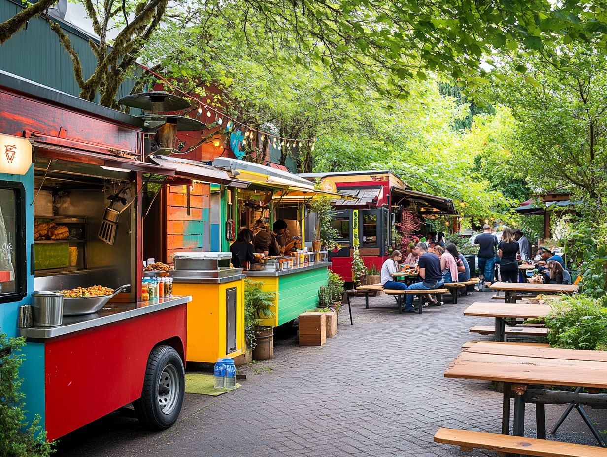 Image showcasing popular food carts in Portland