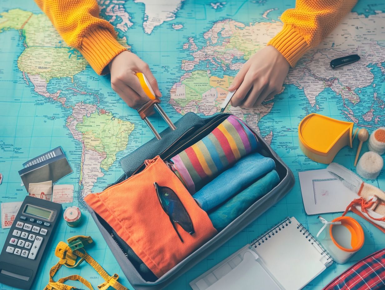 A visual guide on budget packing tips for international travel