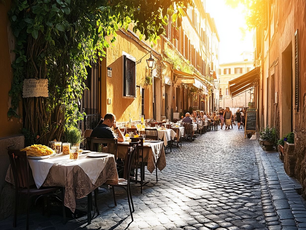 A picturesque view of hidden cheap eats in Rome.