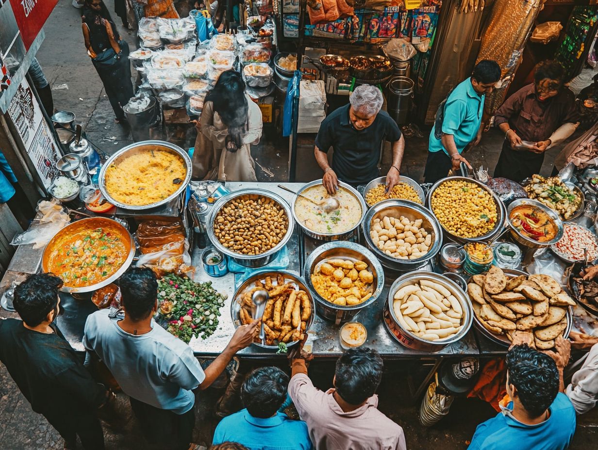 Delicious street food options in Mumbai.