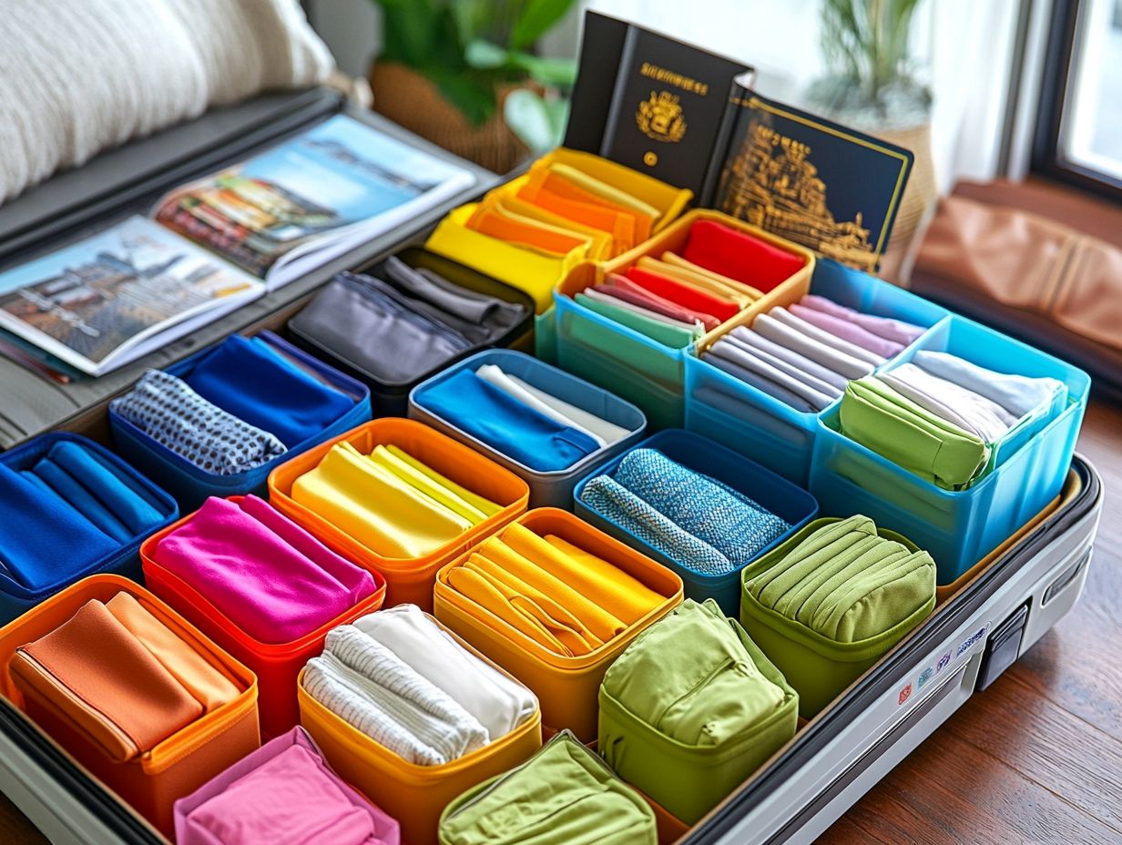 An example of packing cubes designed for tech organization with various compartments