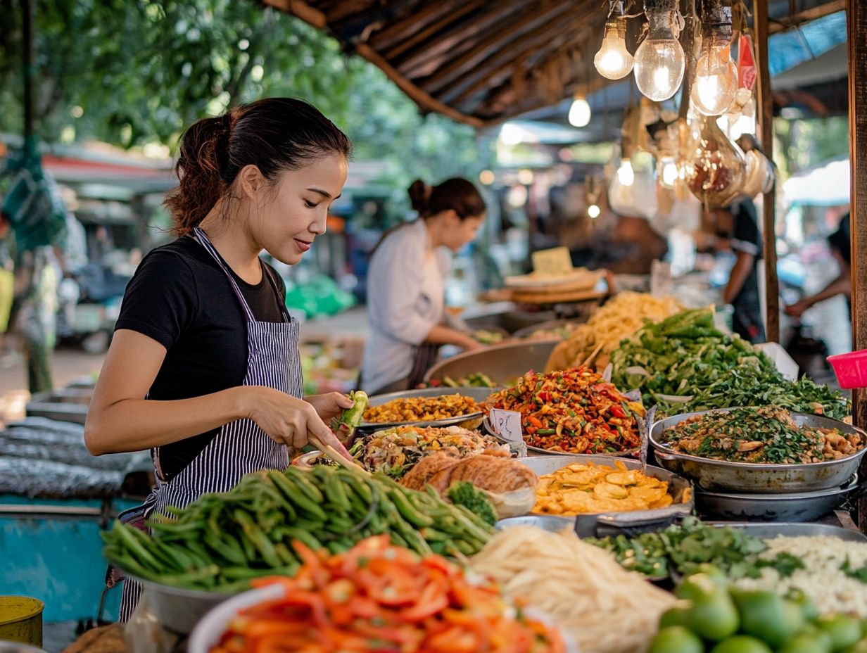 A vibrant local food market showcasing fresh produce