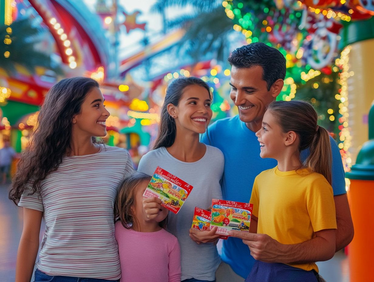 A family enjoying discounts at a theme park