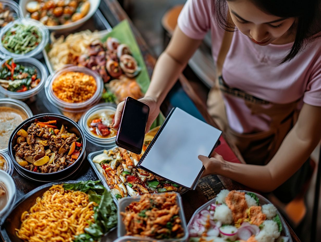 A vibrant spread of local street food