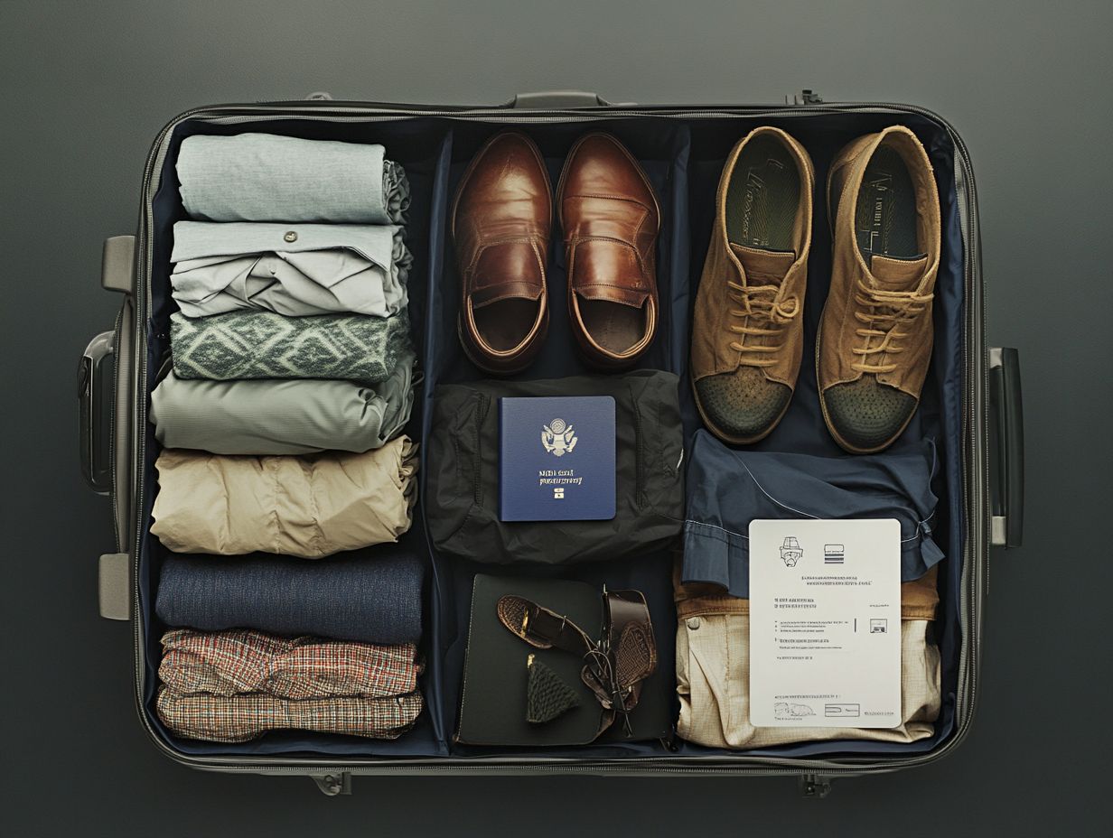 Visual summary of minimalist packing benefits.