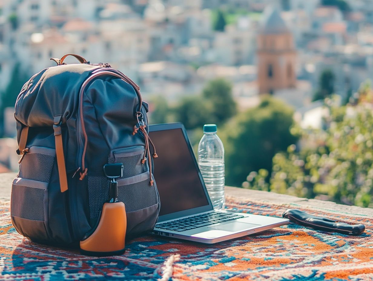 A digital nomad using organization tools while traveling