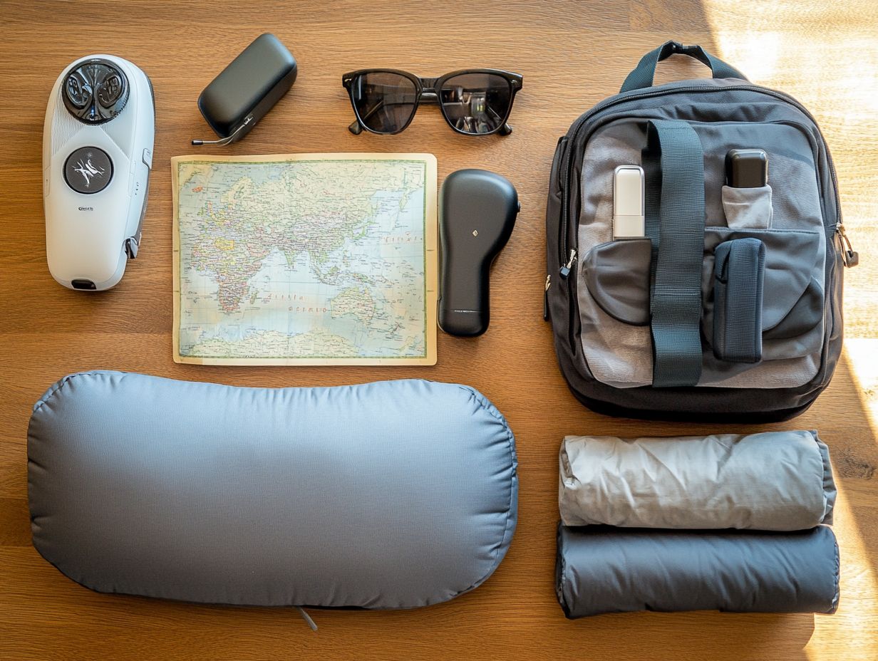 Image showing key travel accessories for packing light