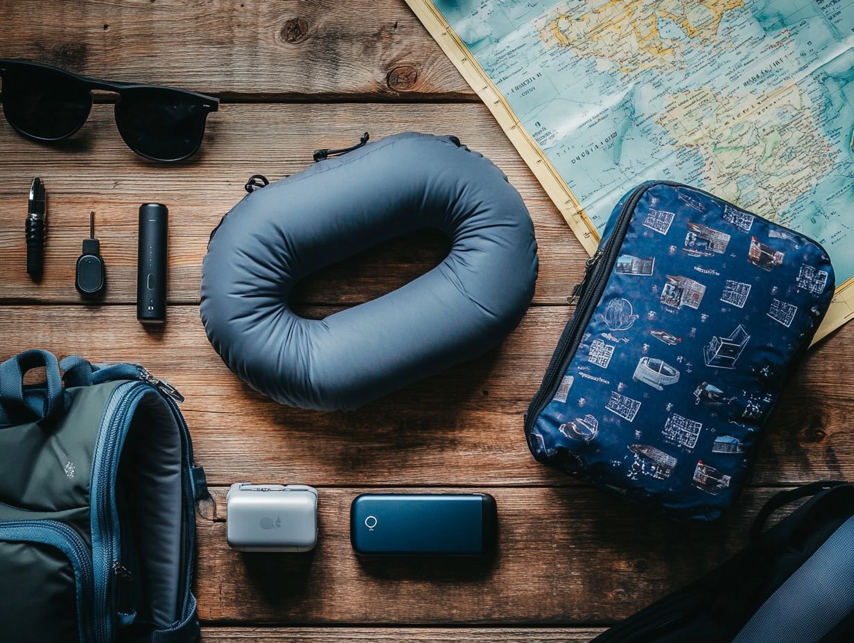 Image depicting must-have travel accessories for packing light.