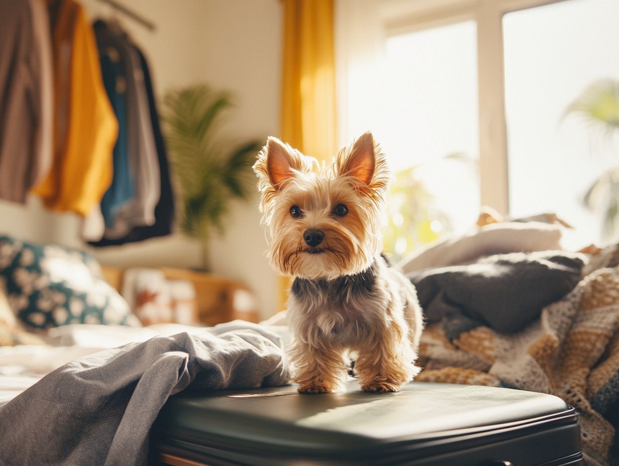 Packing light for pet travel: collapsible water bowl and travel crate.