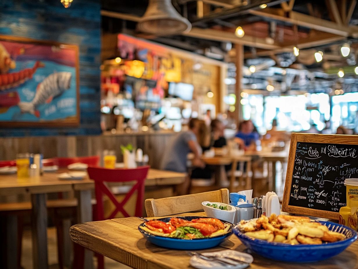 Diners enjoying a vibrant seafood experience.