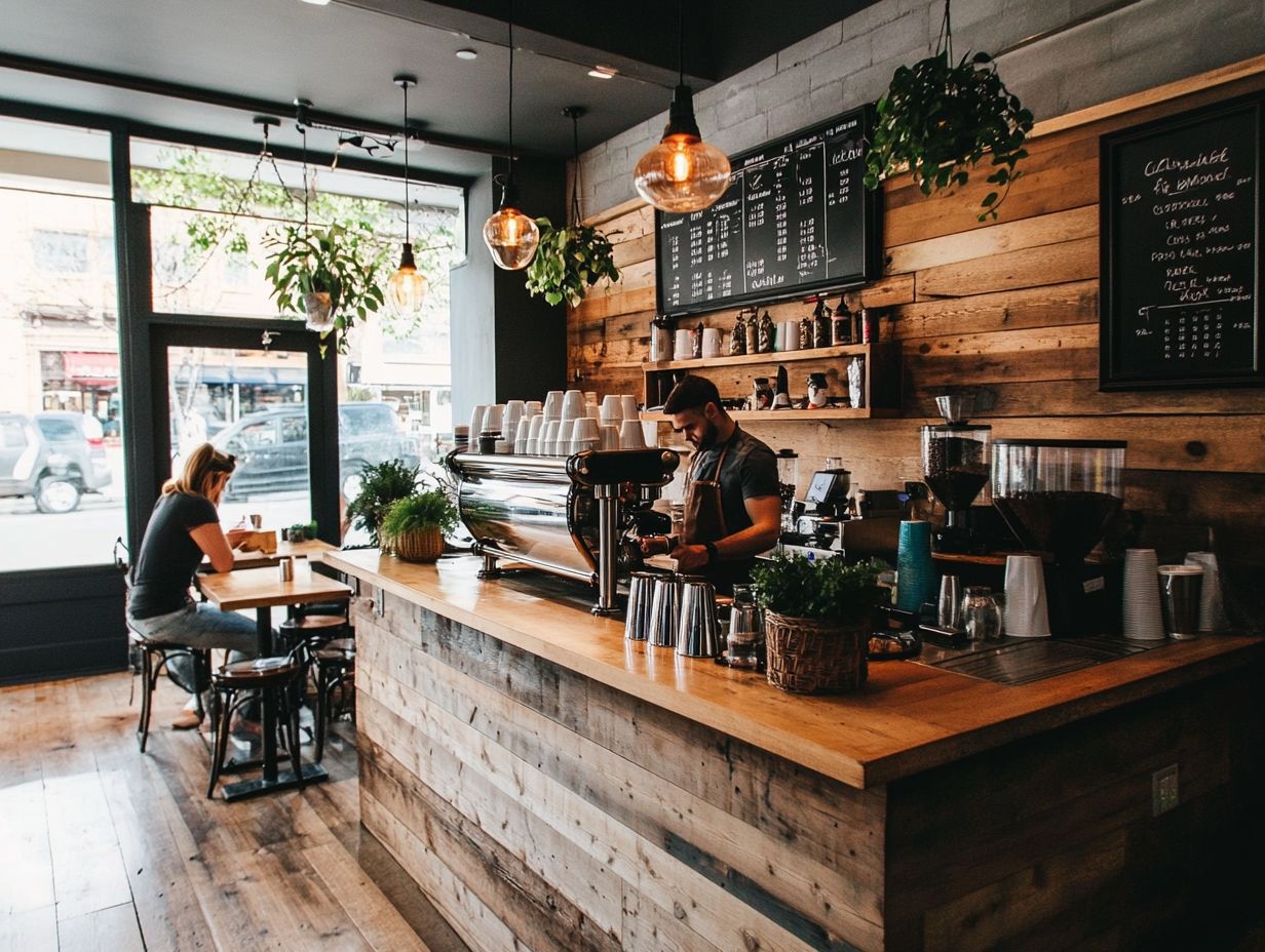 A collage of budget-friendly coffee shops in Toronto.