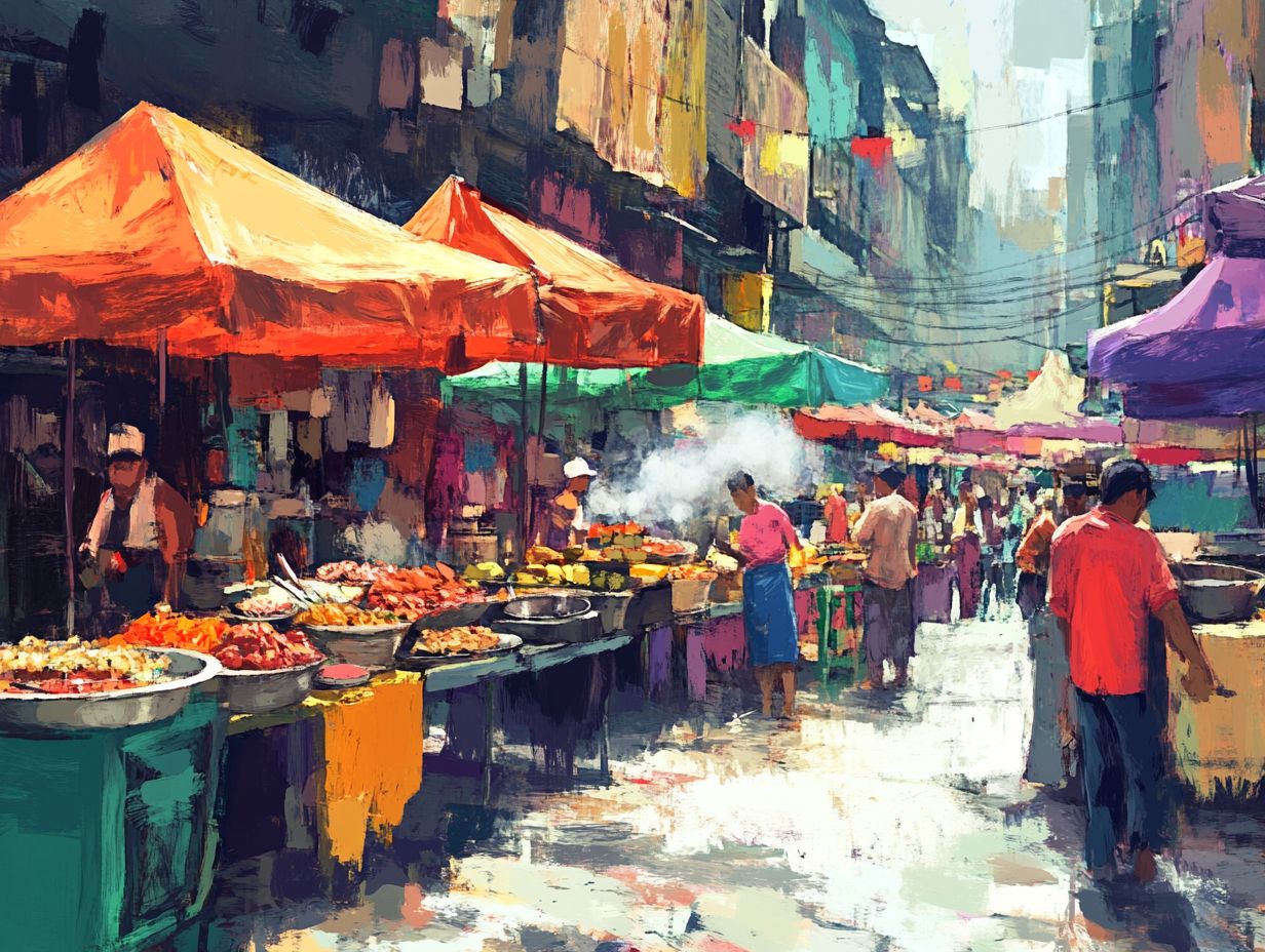 Image depicting popular street food destinations.